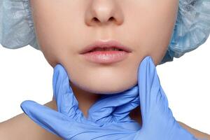 Beauty Woman face surgery close up portrait photo