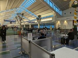 portland, Estados Unidos - 12.10.2023 interior Portland aeropuerto. esperando salón. foto