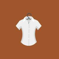 Shirt in hanger, vector or color illustration.