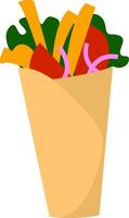 shawarma, vector or color illustration.