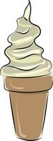 Plain ice cream, vector or color illustration.