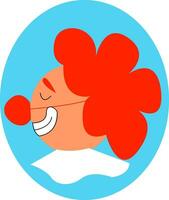 A smiling clown, vector or color illustration.