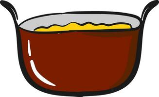 Red saucepan, vector or color illustration.