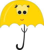 The yellow sweet umbrella , vector or color illustration.