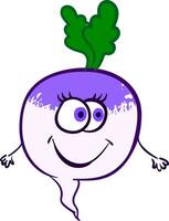 Joyful turnip, vector or color illustration.