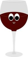 A color illustration of red wine glass, vector or color illustration.