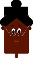 un color ilustración de un mujer con negro pelo y especificaciones, vector o color ilustración.
