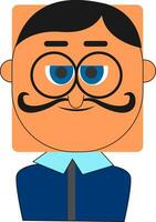 Cartoon character of a smiling funny-looking man , vector or color illustration