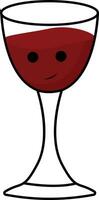 un color ilustración de un rojo vino taza, vector o color ilustración.