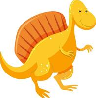 A yellow color Dinosaur and orange hump, vector or color illustration.