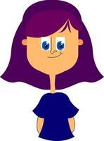 Purple hair, vector or color illustration.