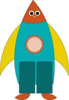 Rocket man, vector or color illustration.