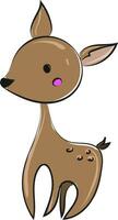 Beautiful little deer, vector or color illustration.