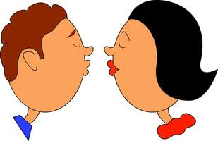 A girl and boy in love, vector or color illustration.