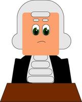 A confused judge, vector or color illustration.