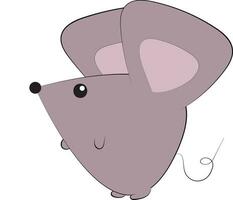 A tiny mouse, vector or color illustration.