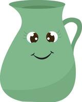 A smiling jug, vector or color illustration.