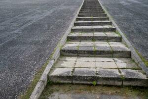 large staircase on an asphalt dike photo