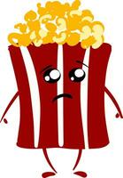 An inconsolable red pop corn packet, vector or color illustration.