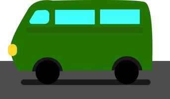 Green car, vector or color illustration.