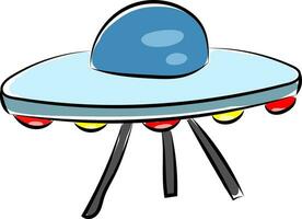 Flying saucer , vector or color illustration.