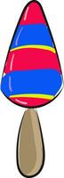 A red, blue and yellow ice cream candy, vector or color illustration.