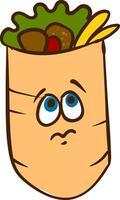 Image of dejected shawarma, vector or color illustration.