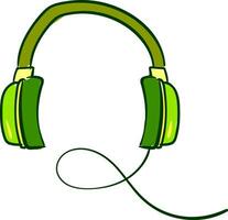 Green headphone, vector or color illustration.