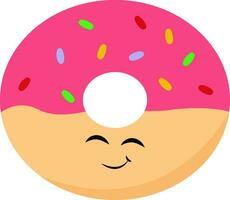 Happy donut, vector or color illustration.