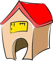 Image of dog house , vector or color illustration.