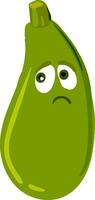 Image of dejected zucchini, vector or color illustration.