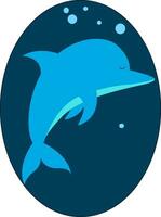 Image of dolphin, vector or color illustration.