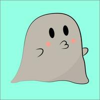 Image of cute ghost, vector or color illustration.