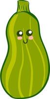 Image of cute zucchini, vector or color illustration.