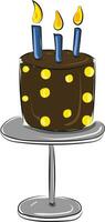 Image of cake with stand, vector or color illustration.