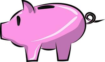 Image of cashbox - piggy bank, vector or color illustration.
