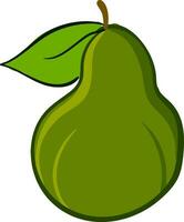 Green pear, vector or color illustration.