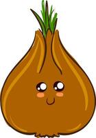 Image of cute onion, vector or color illustration.