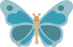 Image of blue butterfly, vector or color illustration.