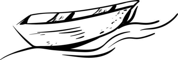 Image of boat sketch, vector or color illustration.