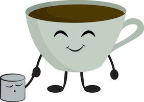 Image of coffee with marshmallow, vector or color illustration.