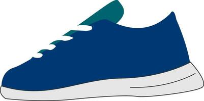 Image of blue boot - running shoe, vector or color illustration.