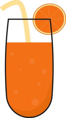 Image of cold juice, vector or color illustration.