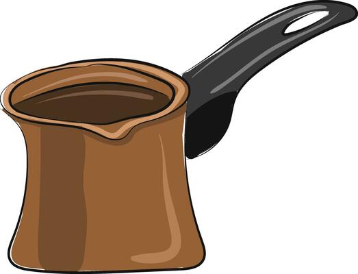 Image of coffee maker - coffee pot, vector or color illustration.