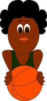 Image of basketball player, vector or color illustration.