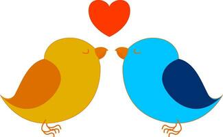 Image of love bird, vector or color illustration.