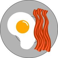 Image of breakfast - egg fry, vector or color illustration.