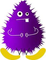 A weird purple-colored monster vector or color illustration