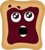 Image of bread with open mouth, vector or color illustration.