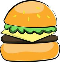 imagen de hamburguesa, vector o color ilustración.